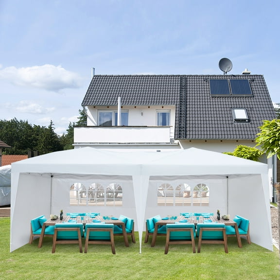 Zimtown 10'x20' Ez Pop up Wedding Party Tent White W/4 Sides