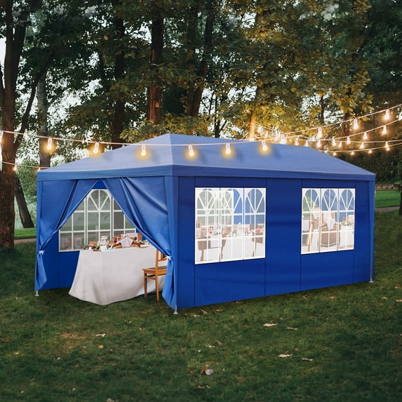 Zimtown 10'x20' Outdoor Gazebo Canopy Wedding Party Tent 6 Sidewall Blue