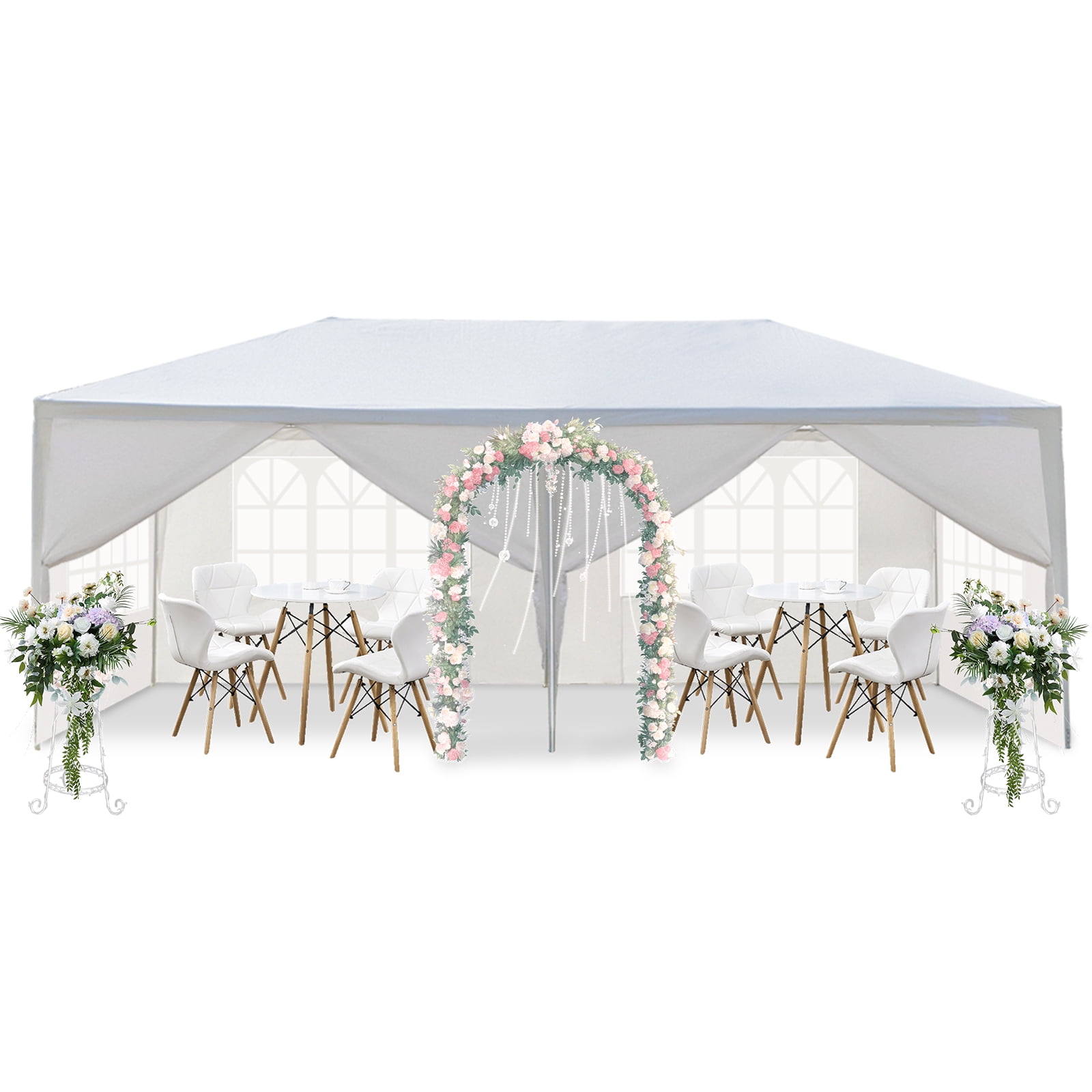 White 10'x20' Portable Metal Frame Wedding Canopy Tent