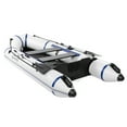 thumbnail image 1 of Zimtown 10ft Adult Inflatable Fishing Boat, with Oars, Gray/White, No Serial Number, 1 of 7