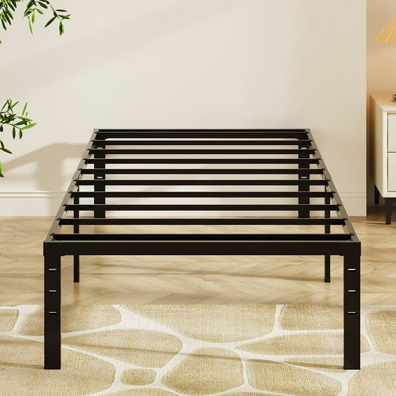 Zimtown 12 inch Twin Size Bed Frames Heavy Duty, Metal Platform Bed No Box Spring Needed, Black