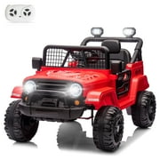 Zimtown 12V Kids Ride On Truck Car w/Parent Remote Control, LED Lights - Red