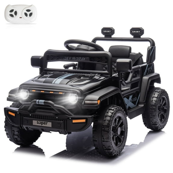 Zimtown 12V Kids Ride On Truck Car w/Parent Remote Control, Spring Suspension, LED Lights, Black