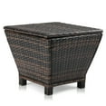 thumbnail image 1 of Zimtown 13 Gallon Outdoor PE Wicker Side Table with Storage, Small Patio Storage Bin Container for Hose Cushion Towel, Brown, 1 of 8