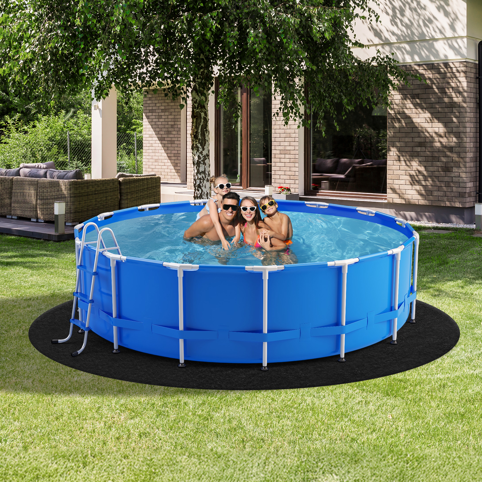 Pool Under Pad - Dik Bodembeschermingsmat Voor Zwembad | Voorkom Lekken, Bescherm Grond & Gazon - 3,05m/3,7m/4,6m