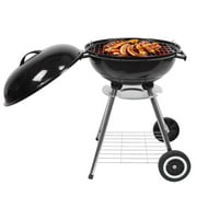 Zimtown 18" Portable Charcoal BBQ Clearance Grill Outdoor Camping Backyard with Side Wheels Black