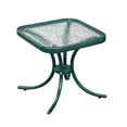 thumbnail image 1 of Zimtown 18" Square Tempered Glass Outdoor Patio Side Table, Metal Frame End Table, Green, 1 of 8