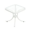 thumbnail image 1 of Zimtown 18" Square Tempered Glass Outdoor Patio Side Table, Metal Frame End Table, White, 1 of 8