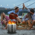 thumbnail image 1 of Zimtown 19 Inch Large Smokeless Fire Pit with Stand Portable Stainless Steel Split Type Bonfire Pit Outdoor Wood Burning Firepit, 1 of 11