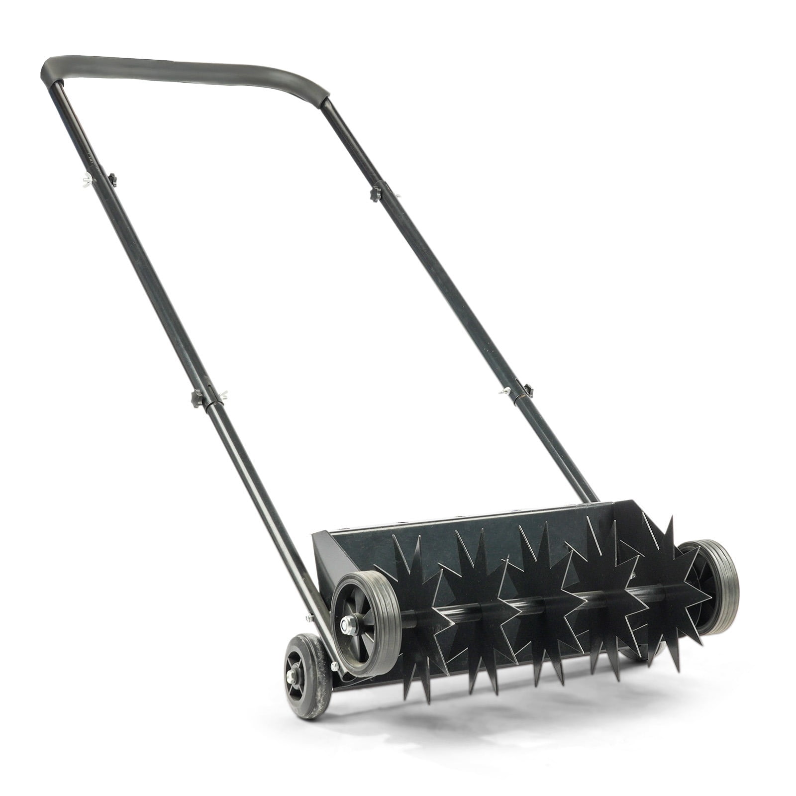 Zimtown 19in Manual Push Spike Lawn Aerator, Heavy Duty w/ Weight Tray & U-Handle for Yard, Black