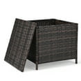 thumbnail image 1 of Zimtown Outdoor Versatile 27 Gallon PE Rattan Iron Deck Box with Hardware Assembly, Brown, 1 of 8
