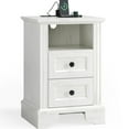 thumbnail image 1 of Zimtown 2-Drawer Nightstand, Side Table End Table with Charing Station, White, 1 of 10