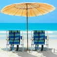 thumbnail image 1 of Zimtown Foldable Beach Chair, 600D Polyester Fabric, Blue/Green Stripe - Set of 2, 1 of 8