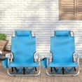 thumbnail image 1 of Zimtown 2 Pack Folding Beach Chairs for Adults, Camping Chairs Adjustable Reclining Chairs Portable Foldable Low Beach Chairs, 1 of 7