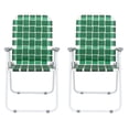 thumbnail image 1 of Zimtown 2 Pack  Lawn Chair Set Patio Folding Web Outdoor Portable Camping Chair(Dark Green), 1 of 11