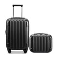 thumbnail image 1 of Zimtown 2 Piece Luggage Set, 20" Carry-On Expandble ABS+PC Luggage Hardside Lightweight Suitcase, 14" Mini Cosmetic Cases, Black, 1 of 10