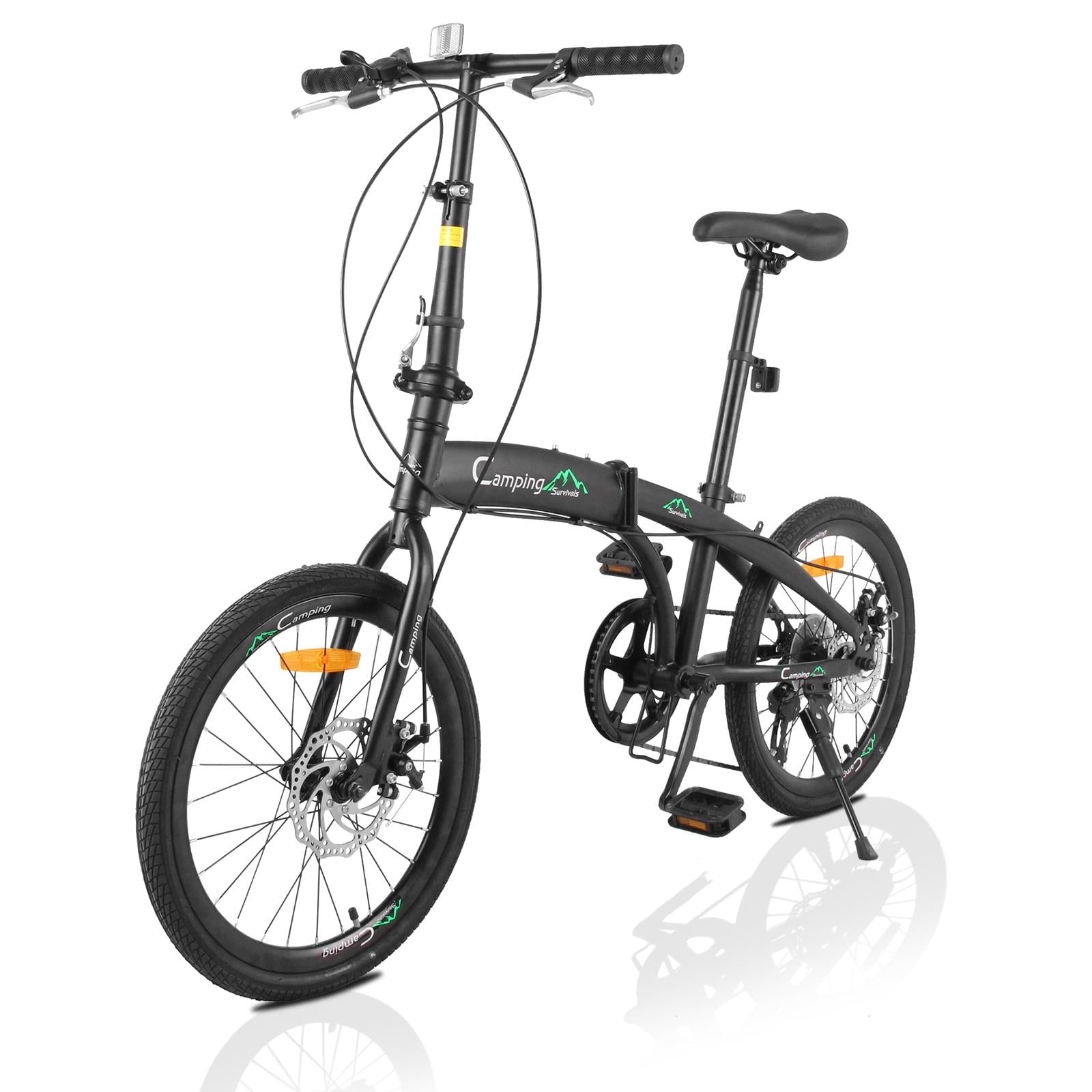 Zimtown 20 Adult Folding Bike 7 Speed Shimano Lightweight City Commuter Bicycle Black Shop Black Friday Deals for 2024 Walmart
