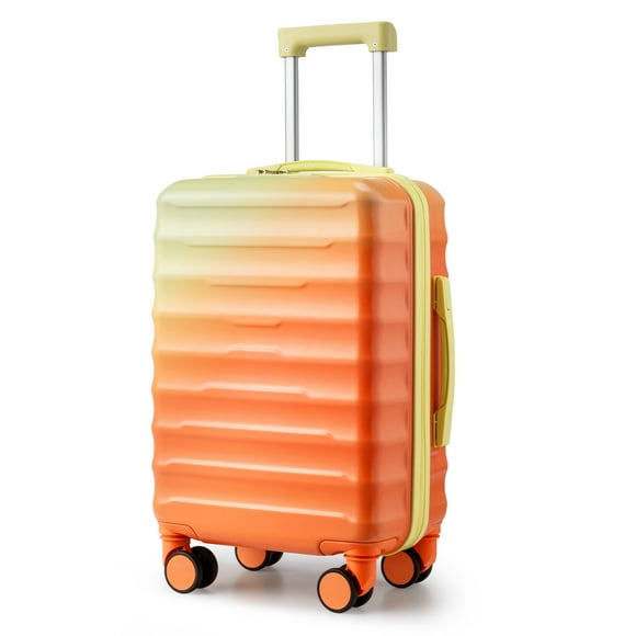 Zimtown 20" Carry-on Lightweight Luggage Hardside Suitcase with Spinner Wheels and TSA Lock, Yellow Orange