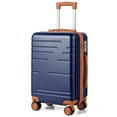 thumbnail image 1 of Zimtown 20" Carry-on Luggage Hard Shell ABS Suitcase with Spinner Wheels and TSA Lock, Navy Blue, 1 of 14