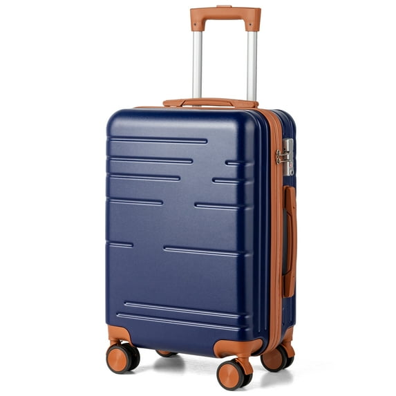 Zimtown 20" Carry-on Luggage Hard Shell ABS Suitcase with Spinner Wheels and TSA Lock, Navy Blue