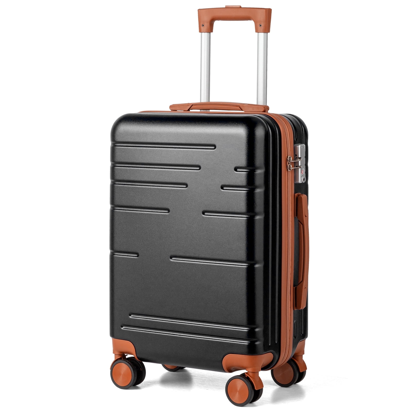 Zimtown 20" Carry-on Luggage Hardside Suitcase with Spinner Wheels and TSA Lock, Black