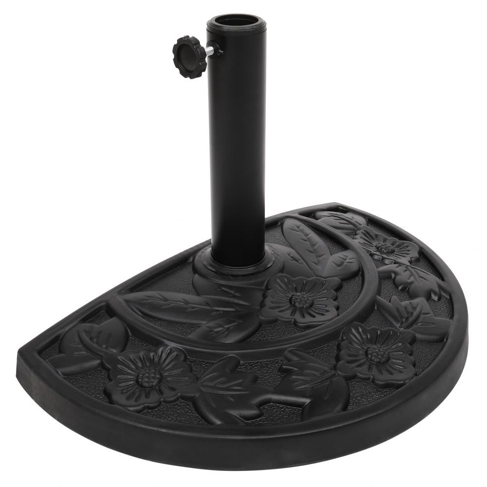 Zimtown 20'' Half Round Umbrella Base Stand Resin Deck Table Sun Shade Black
