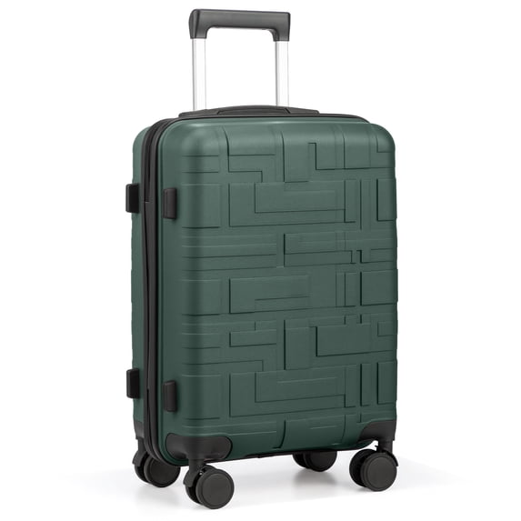Zimtown 20 Inch Carry-on Luggage Lightweight Hardside Suitcase with 360° Detachable Spinner Wheels, Unbreakable Travel Luggage, Green