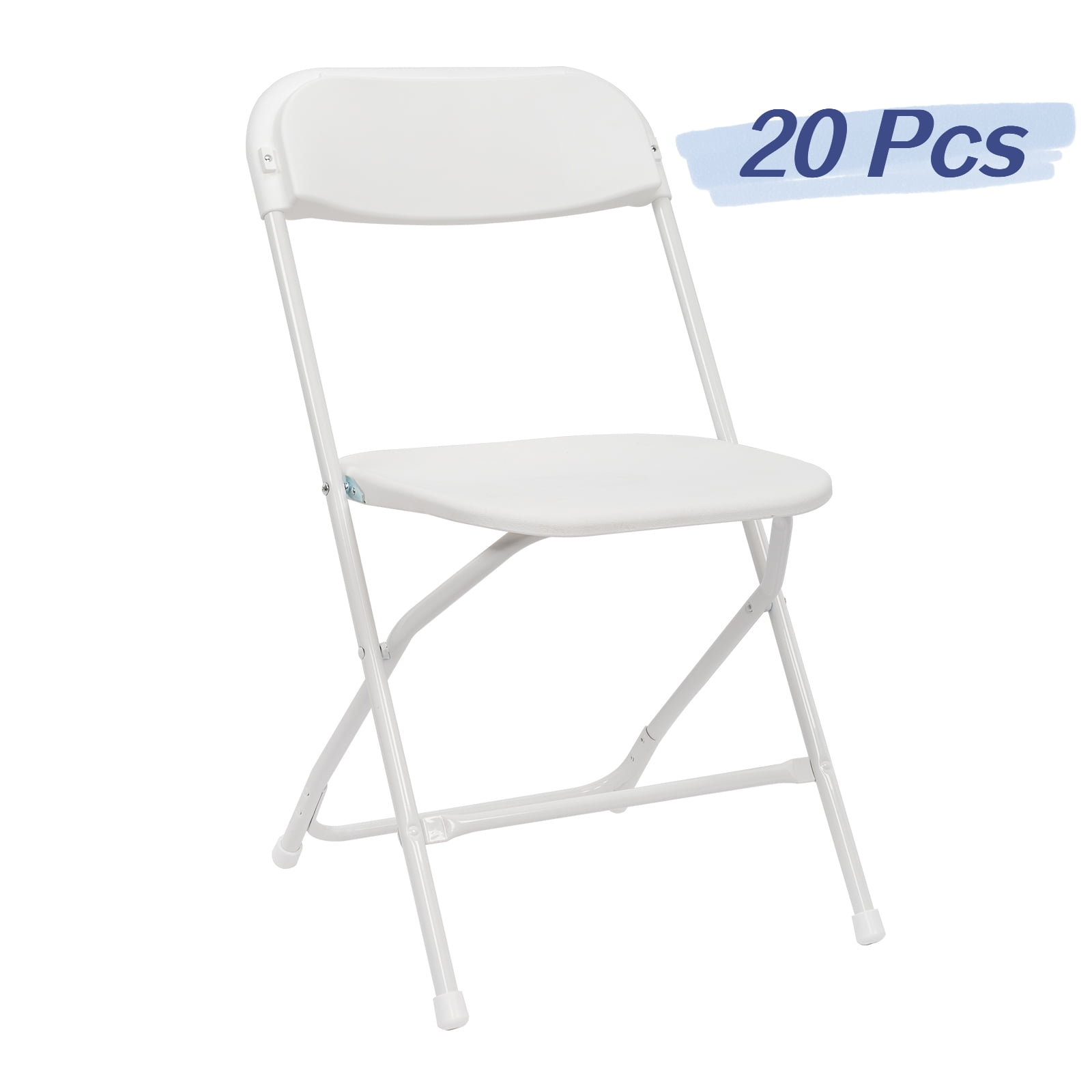 Zimtown 20Pack Folding Chairs White Stackable Wedding Party Event