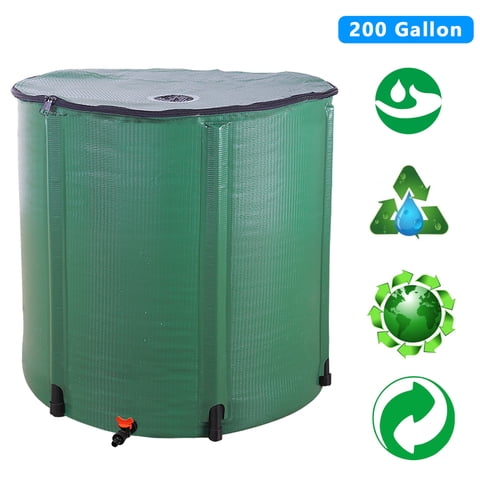 Zimtown 200 Gallon Collapsible Rain Barrel, Portable Water Storage Tank,Rainwater Collection with Water Catcherd,Filter Spigot