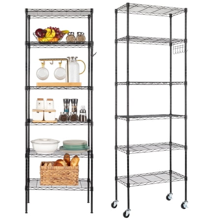 Zimtown 21.65"W x 11.81"D x 65"H Storage Rack, 6-Tier Wire Shelving Adjsutable Metal Storage Shelf for Kitchen Livingroom Garage