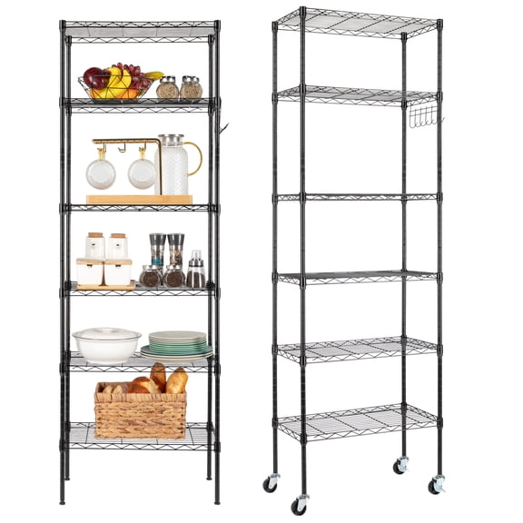 Zimtown 21.65"W x 11.81"D x 65"H Storage Rack, 6-Tier Wire Shelving Adjsutable Metal Storage Shelf for Kitchen Livingroom Garage
