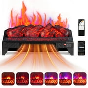 Zimtown 23'' Electric Fireplace Insert w/Remote & WiFi Control, Faux Fireplace Logs w/Timer, Overheat Protection, Adjustable Flame and Brightness, CSA Listed for Home Living Room Bedroom