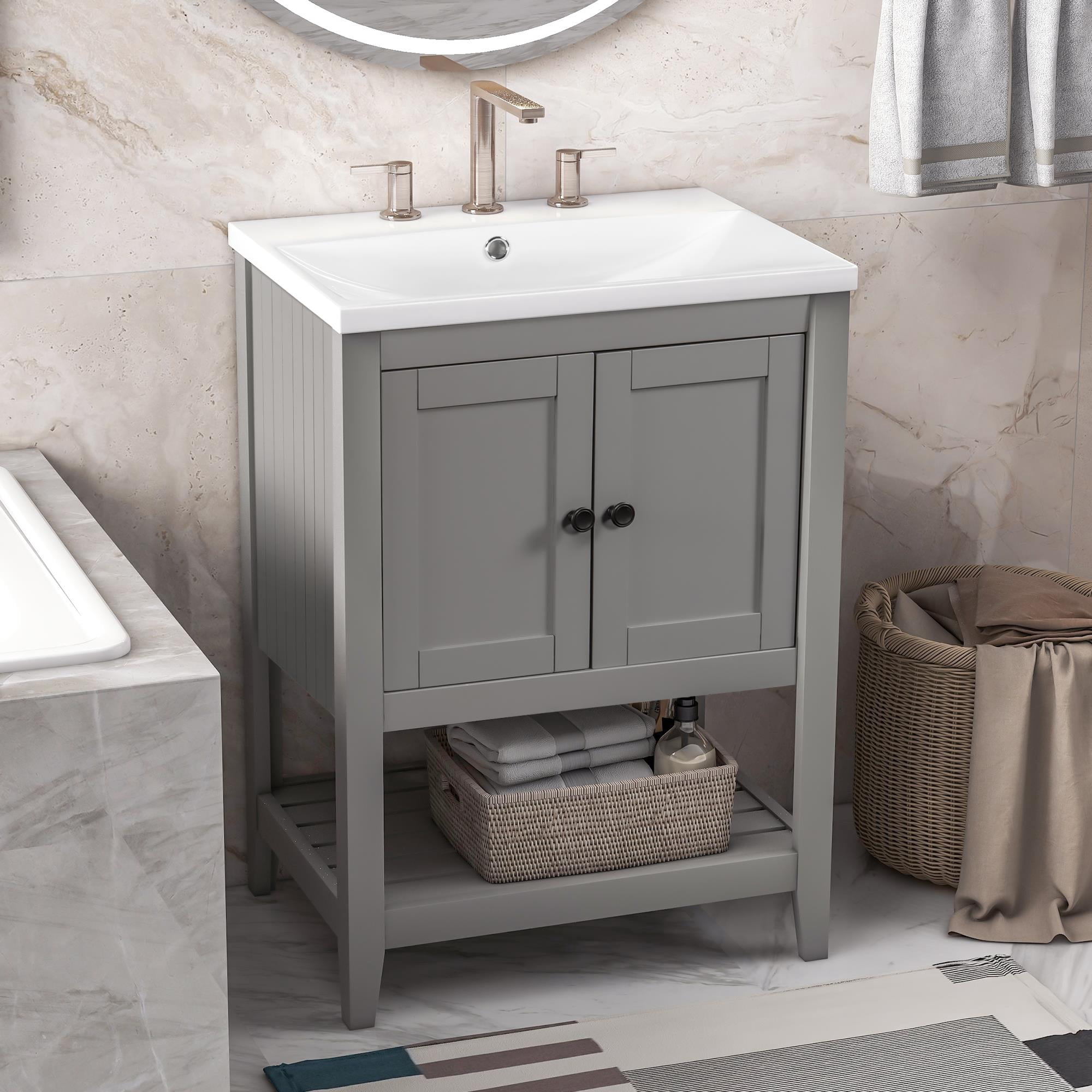 Zimtown 24 inch Bathroom Vanity with Sink, Mordern Bathroom Cabinet ...