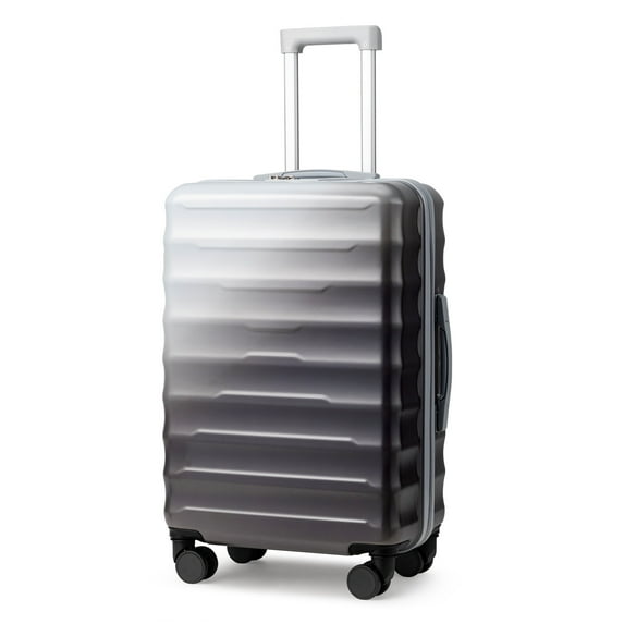 Zimtown 24" Luggage with Hardside Spinner Wheels, Checked-Medium TSA Look Suitcase, Gray Gradient