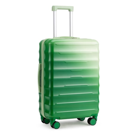 Zimtown 24" Luggage with Hardside Spinner Wheels, Checked-Medium TSA Look Suitcase, Green Gradient