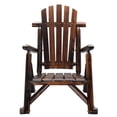 thumbnail image 1 of Zimtown 26 in Outdoor Wooden Rocking Chair Patio Adirondack Rocker for Garden Porch Yard, Fir Wood Slatted Seat Rustic High Back Carbonized, 1 of 9