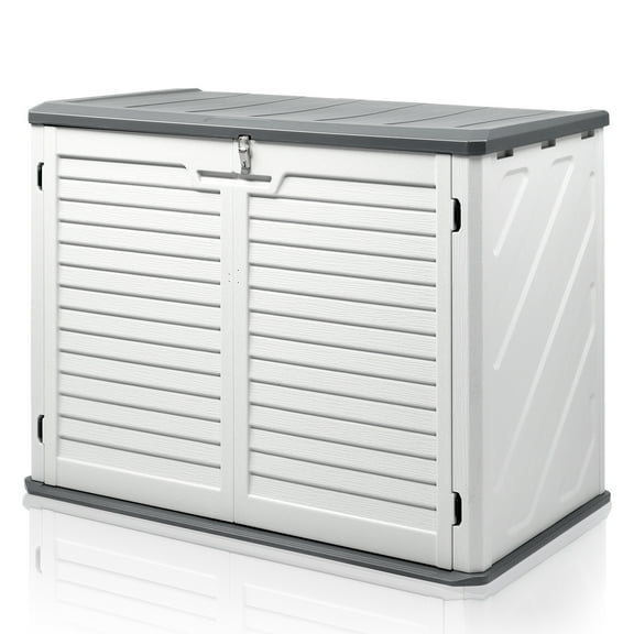 Zimtown 260 Gal Outdoor Storage Deck Box HDPE Plastic White for Patio,Garden,Backyard,Living Room,Swimming Pool
