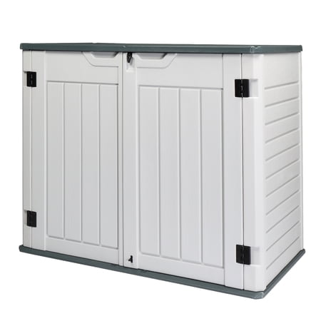 Zimtown 260 Gallon Outdoor Storage Deck Box HDPE Plastic White