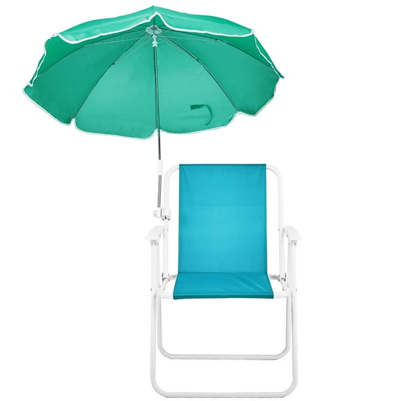 Zimtown 265lbs Capacity Beach Chair - Foldable with Detachable Umbrella, Lightweight Outdoor, Mint Green