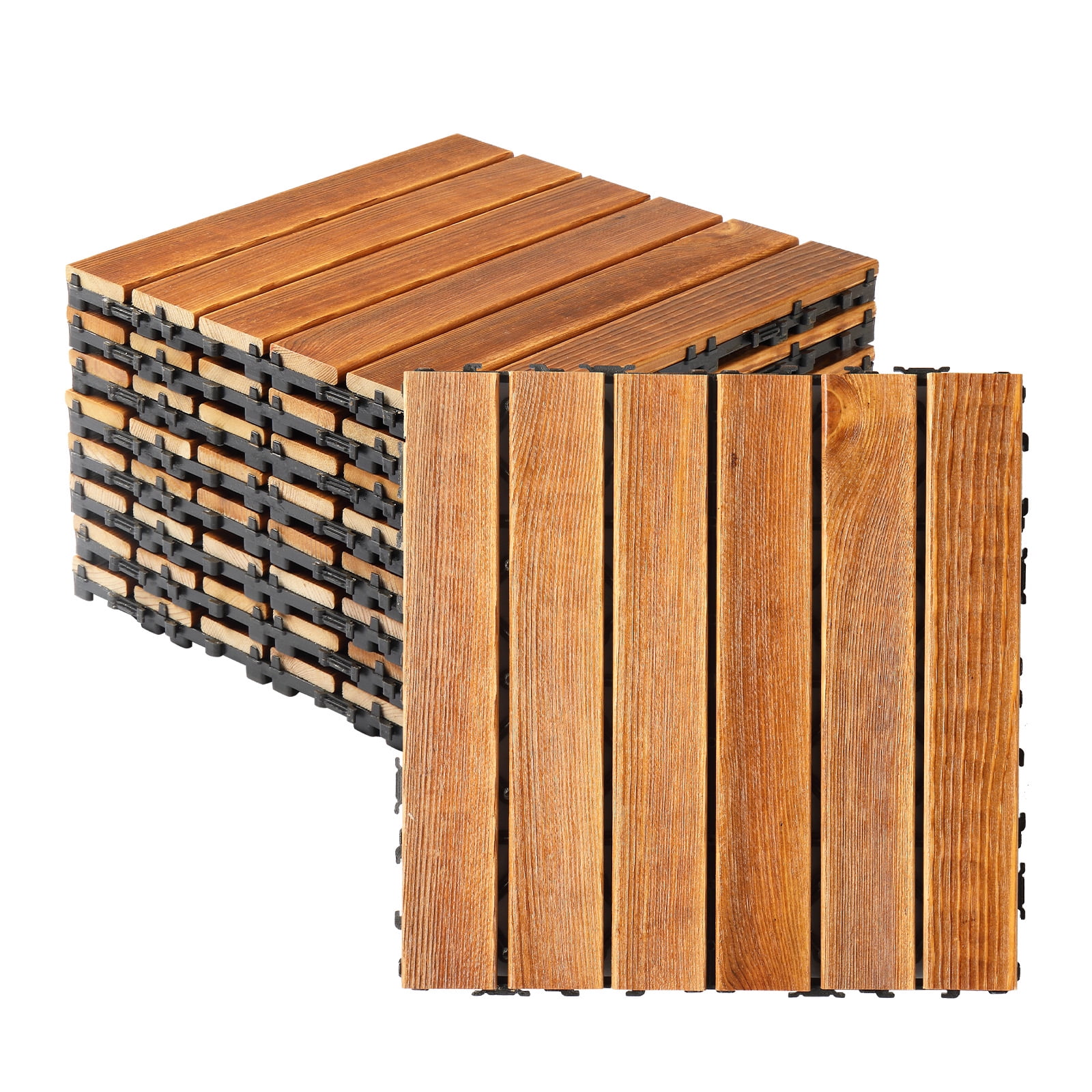 Zimtown 27-Pack Interlocking Deck Tiles,11.8"x11.8" Waterproof Outdoor ...