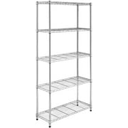 Zimtown 29''L x 13''W x 59''H Wire Shelving, Adjustable 5-Shelf Metal Garage Storage Rack Organizer for Kitchen Living Room, Chrome