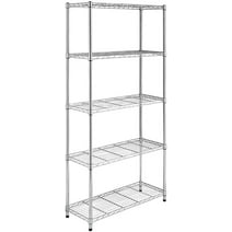 Zimtown 29''L x 13''W x 59''H Wire Shelving, Adjustable 5-Shelf Metal Garage Storage Rack Organizer for Kitchen Living Room, Chrome