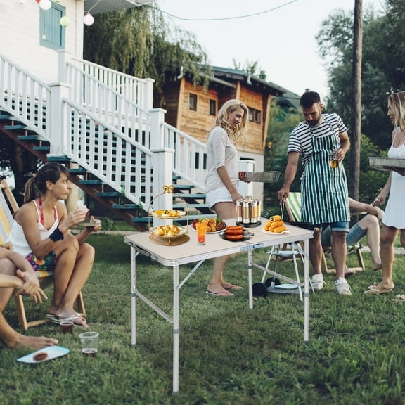 SalonMore 3 Feet Portable Folding Table Outdoor Picnic Camping Party Table