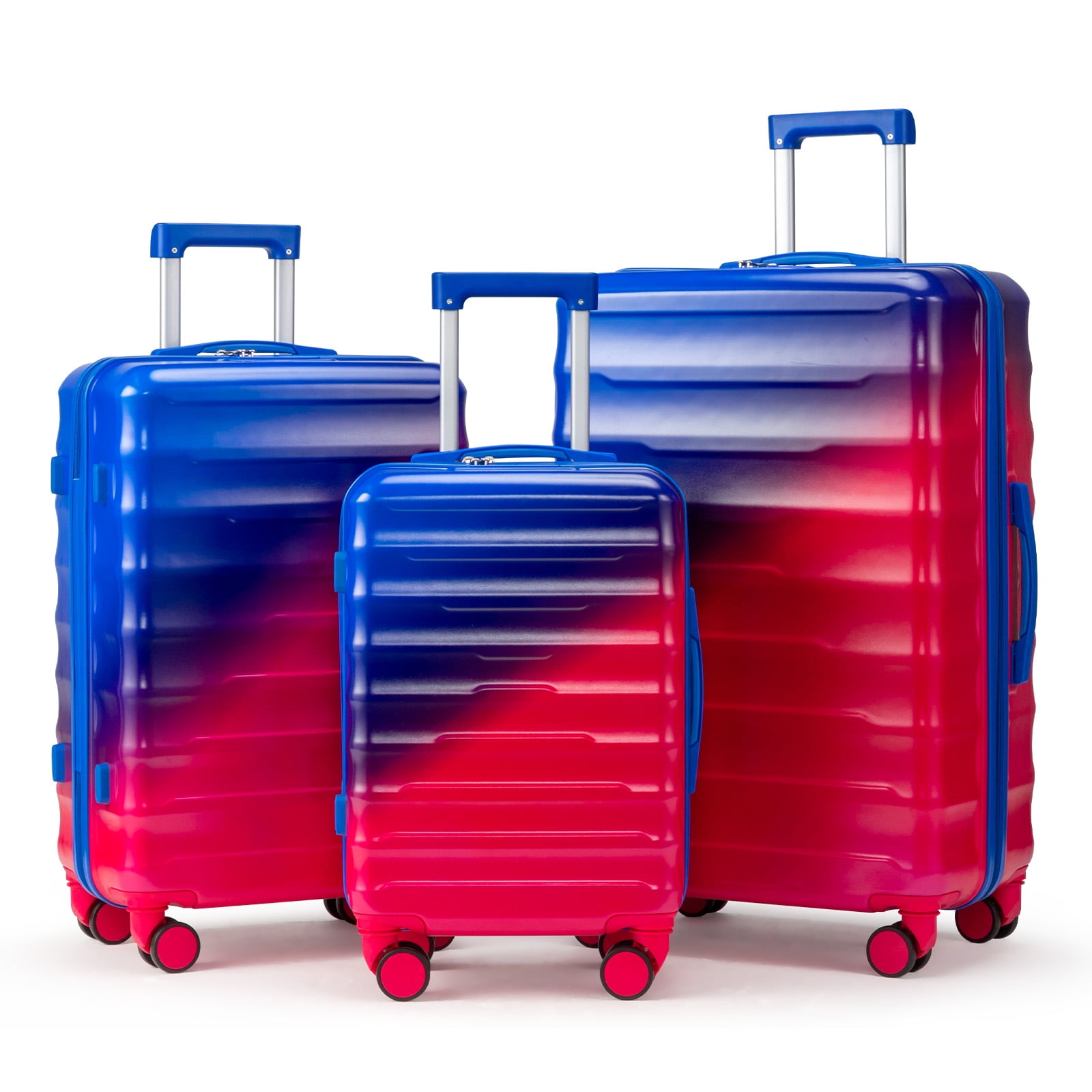 Zimtown 3 Piece Luggage Hardshell Sets Gradient Color Suitcase