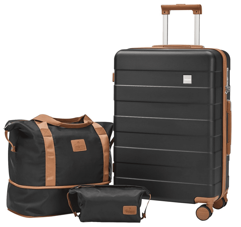 Zimtown Luggage 3 Piece Set ABS Hardside Lightweight Suitcase with TSA Lock Spinner Wheels Navy Blue