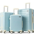 thumbnail image 1 of Zimtown 3 Piece Luggage Set, Carry on Suitcase Sets Hardside Lightweight Spinner with TSA Lock, Blue, 1 of 17