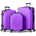 thumbnail image 1 of Zimtown 3 Piece Luggage Set, Carry on Suitcase Sets Hardside Lightweight Spinner with TSA Lock, Light Purple, 1 of 11