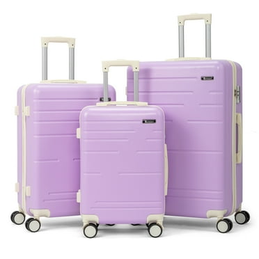Zimtown 3 Piece Luggage Set, Carry on Suitcase Sets Hardside Lightweight Spinner with TSA Lock, Purple