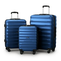 Zimtown 3 Piece Luggage Sets, ABS PC Expandble Hardside Suitcase TSA Lock Lightweight Durable Spinner Luggage, Blue