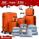 5-Piece Zimtown Hard Shell Spinner Luggage Set with 8 Packing Cubes